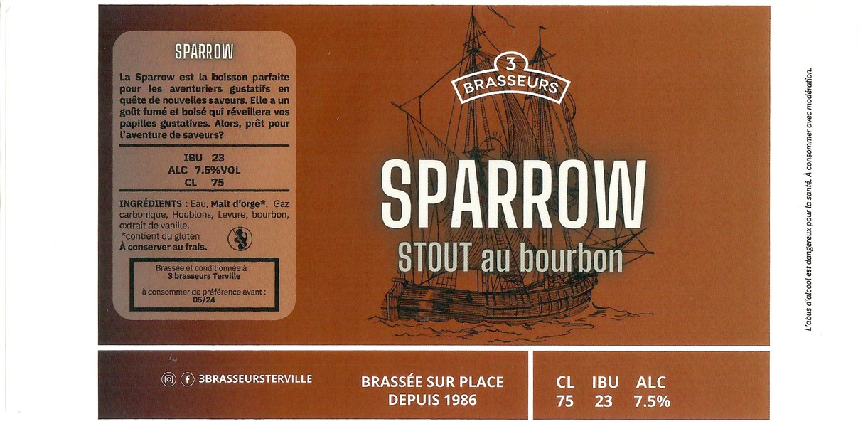 Etiquette BRASSERIE 3 BRASSEURS TERVILLE 02