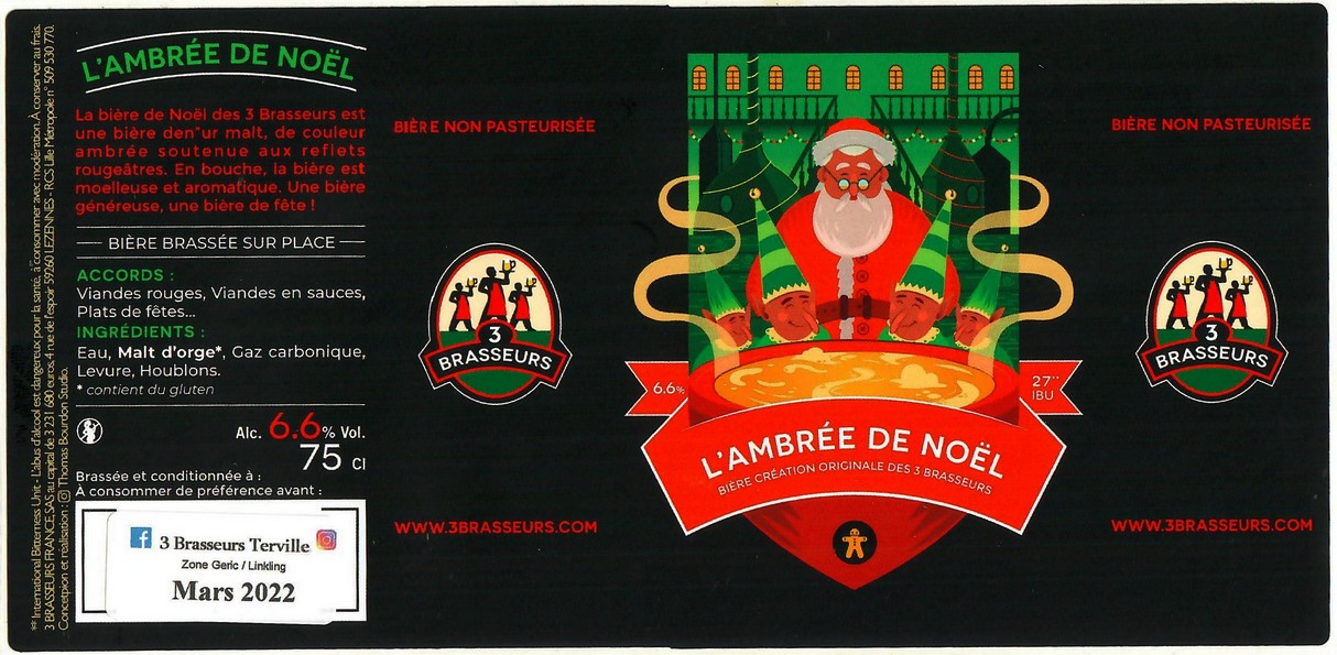 Etiquette BRASSERIE 3 BRASSEURS TERVILLE 05