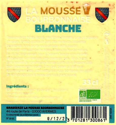 Etiquette BRASSERIE 360 18B