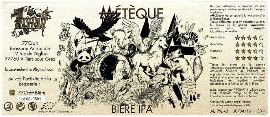 Etiquette BRASSERIE 77 CRAFT 01