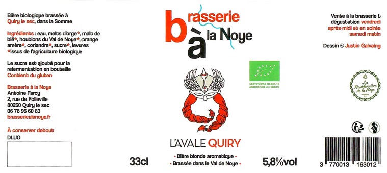 Etiquette BRASSERIE A LA NOYE 03