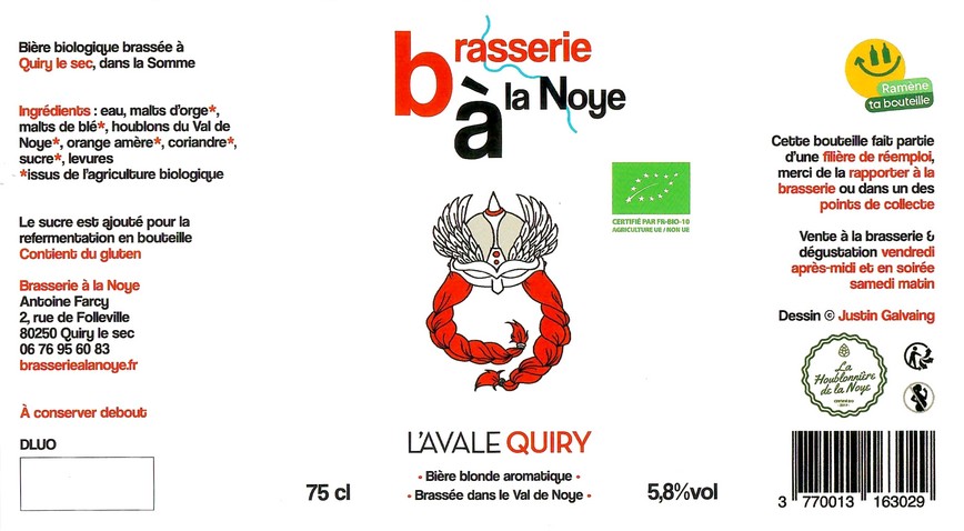 Etiquette BRASSERIE A LA NOYE 08