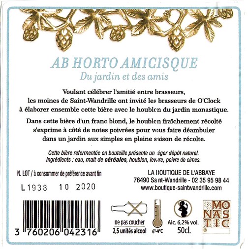 Etiquette BRASSERIE ABBAYE DE SAINT WANDRILLE 06B