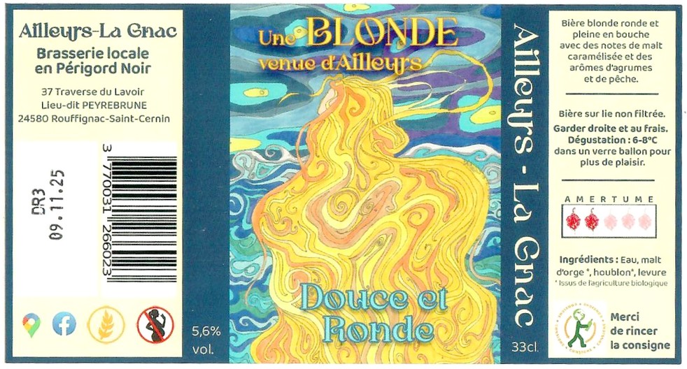Etiquette BRASSERIE AILLEURS LA GNAC 03