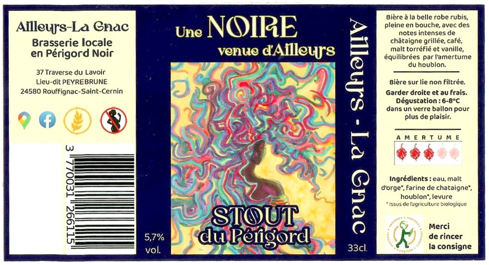 Etiquette BRASSERIE AILLEURS LA GNAC 05