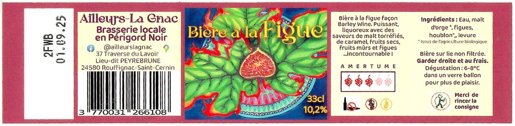 Etiquette BRASSERIE AILLEURS LA GNAC 07