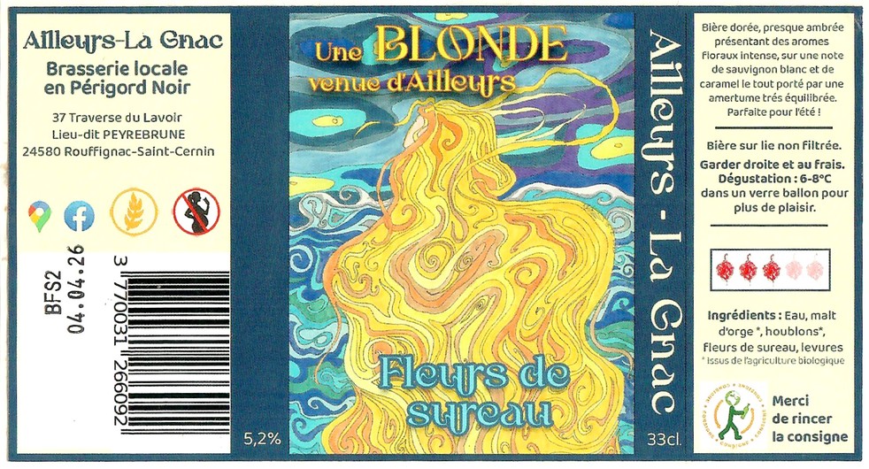 Etiquette BRASSERIE AILLEURS LA GNAC 10