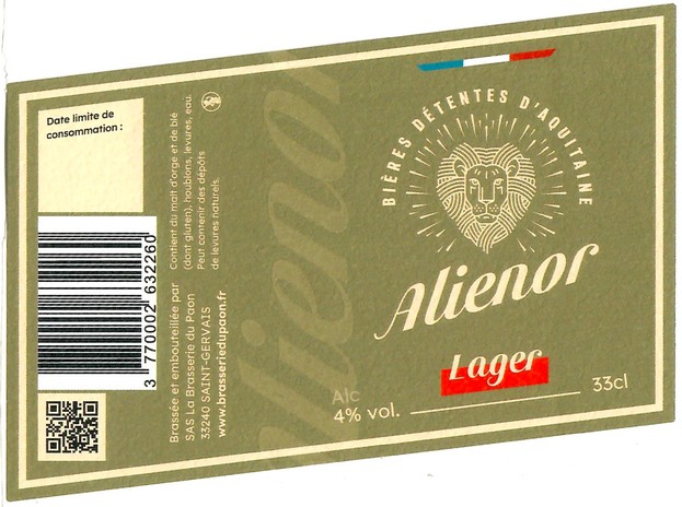 Etiquette BRASSERIE ALIENOR 27