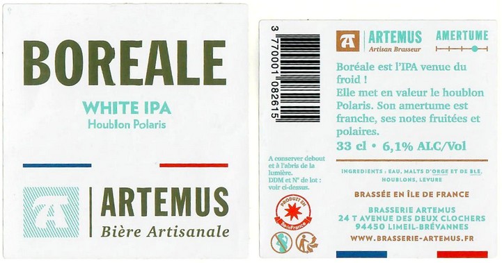 Etiquette BRASSERIE ARTEMUS 05