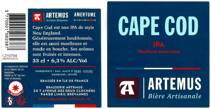 Etiquette BRASSERIE ARTEMUS 06