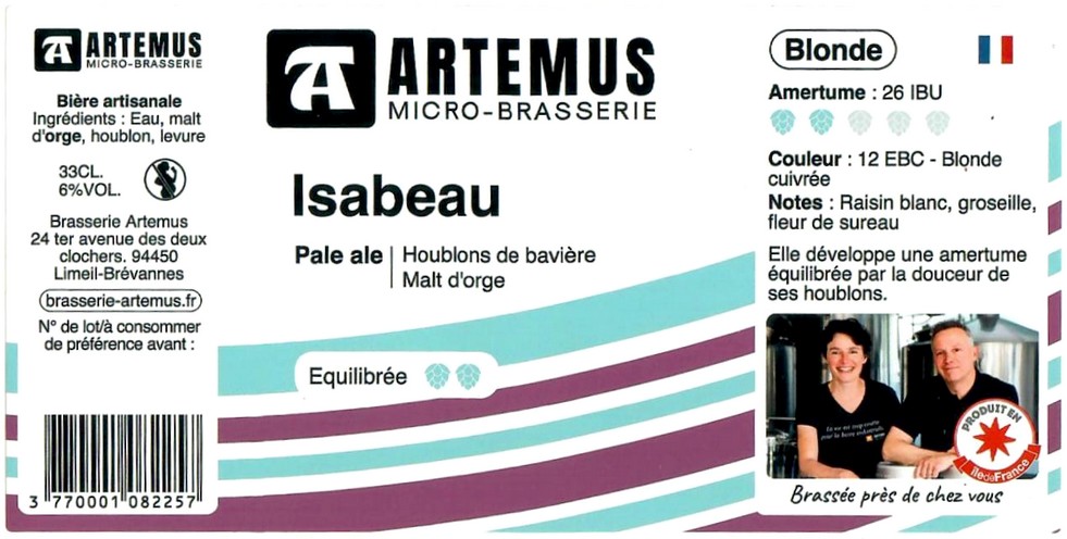 Etiquette BRASSERIE ARTEMUS 13