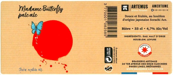 Etiquette BRASSERIE ARTEMUS 16