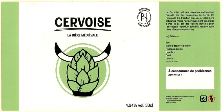 Etiquette BRASSERIE ASSOCIATIVE BIERE EN HERBE 01