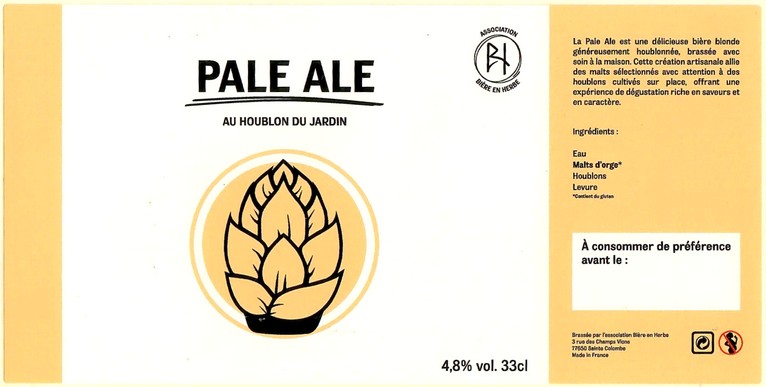 Etiquette BRASSERIE ASSOCIATIVE BIERE EN HERBE 02