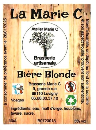 Etiquette BRASSERIE MARIE C 03