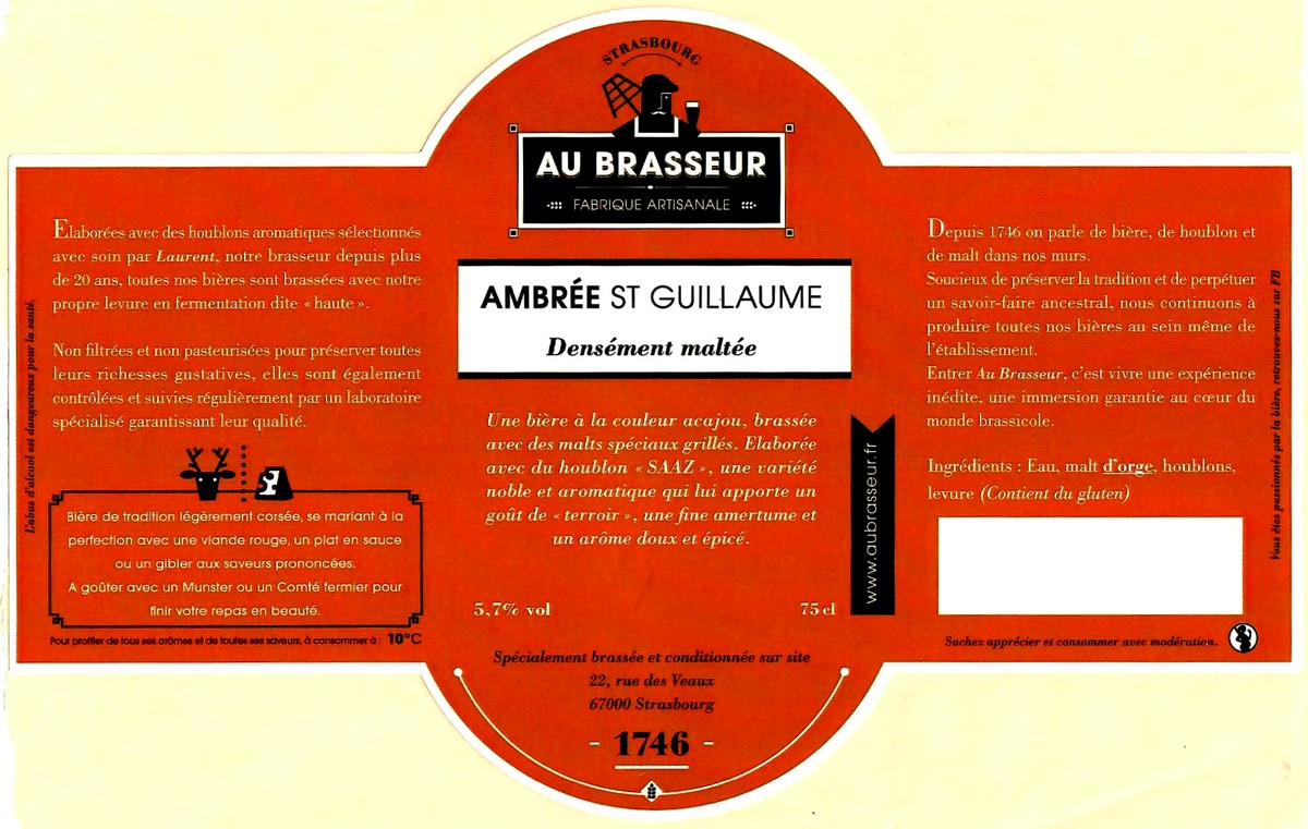 etiquette BRASSERIE AU BRASSEUR 12