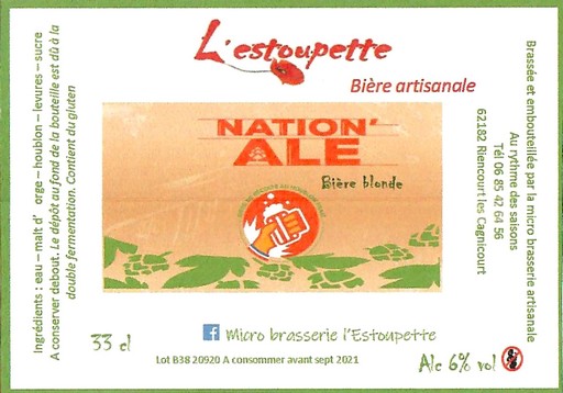 Etiquette BRASSERIE AU RYTHME DES SAISONS 46