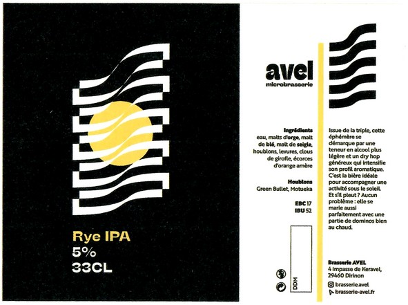 Etiquette BRASSERIE AVEL 06