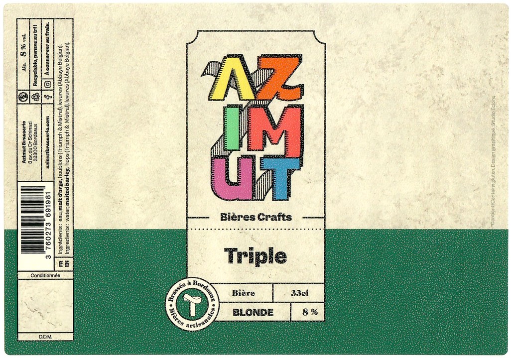 Etiquette BRASSERIE AZIMUT 37