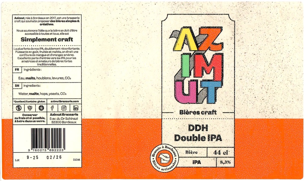 Etiquette BRASSERIE AZIMUT 50