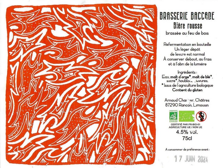 Etiquette BRASSERIE BACCADE 12