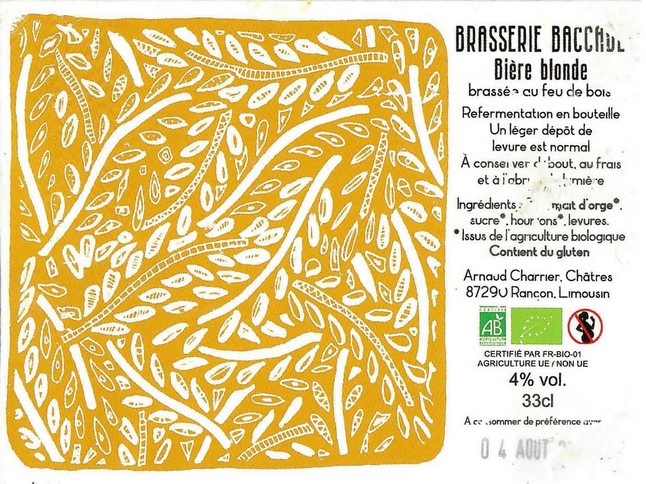 Etiquette BRASSERIE BACCADE 13