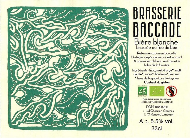 Etiquette BRASSERIE BACCADE 14