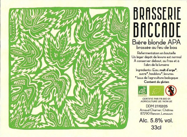 Etiquette BRASSERIE BACCADE 16