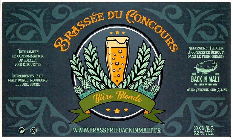 Etiquette BRASSERIE BACK IN MALT 10
