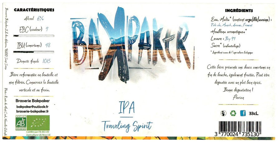 Etiquette BRASSERIE BAKPAKER 05