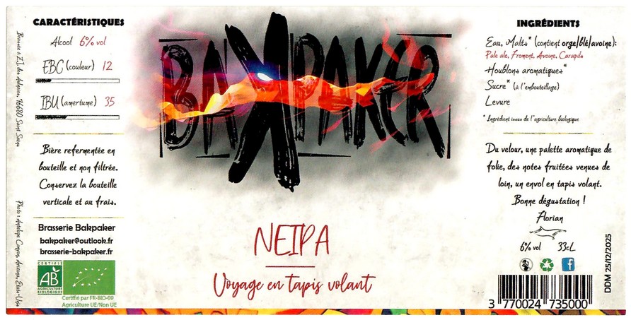 Etiquette BRASSERIE BAKPAKER 07