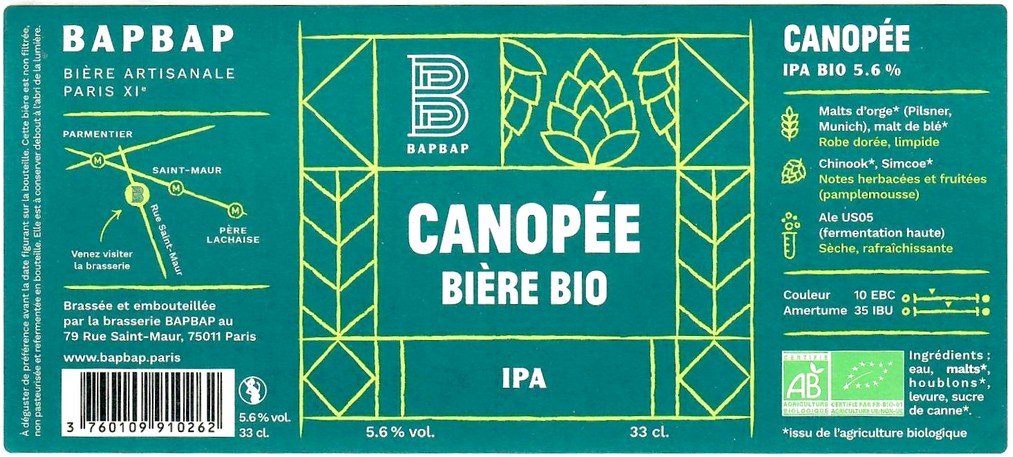 Etiquette BRASSERIE BAPBAP 17