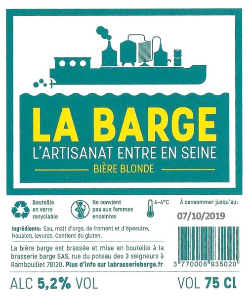 Etiquette BRASSERIE BARGE 04