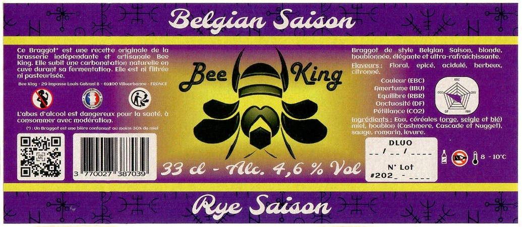 Etiquette BRASSERIE BEE KING 13