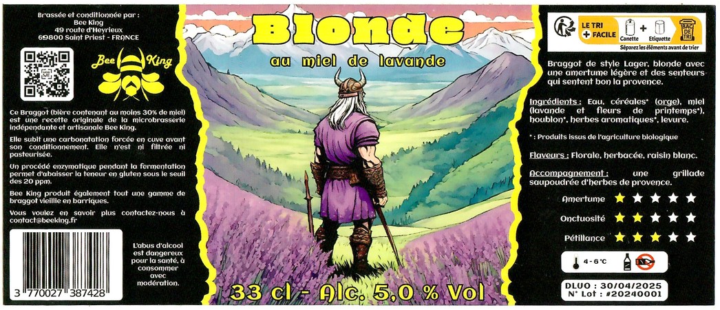Etiquette BRASSERIE BEE KING 21