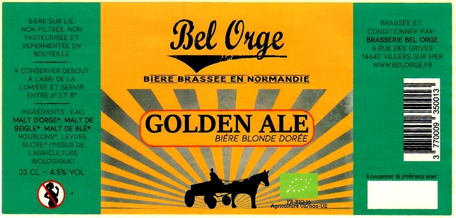 etiquette BRASSERIE BEL ORGE 07