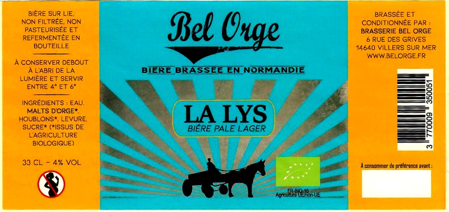 etiquette BRASSERIE BEL ORGE 10