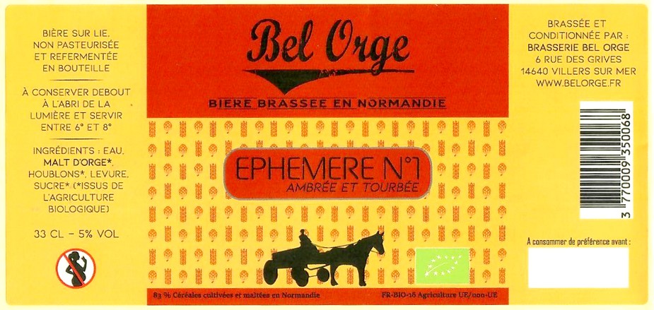 Etiquette BRASSERIE BEL ORGE 15