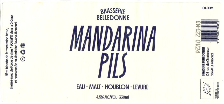 Etiquette BRASSERIE BELLEDONNE 01