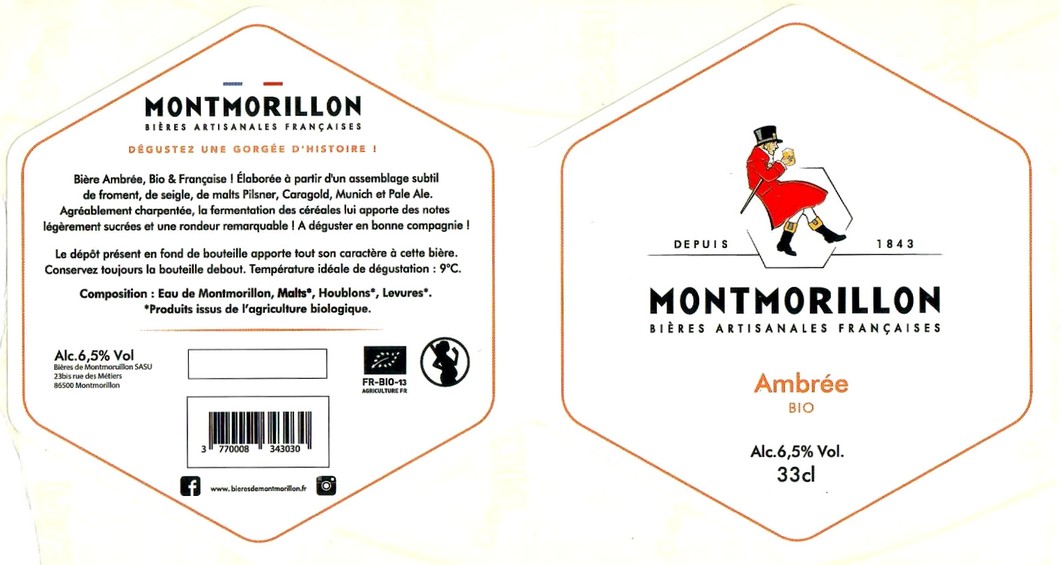 Etiquette BRASSERIE BIERES DE MONTMORILLON 03