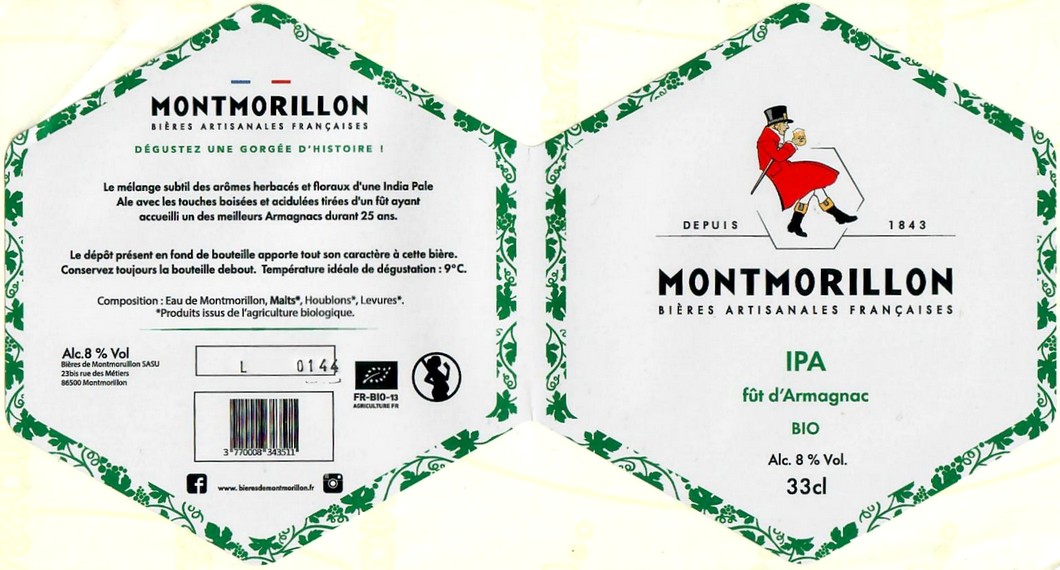 Etiquette BRASSERIE BIERES DE MONTMORILLON 08