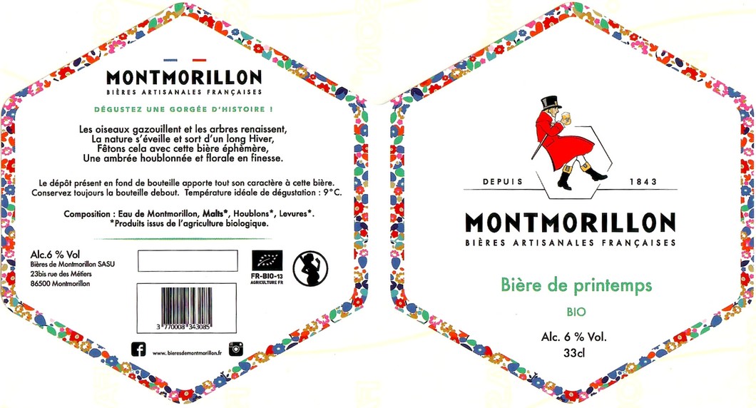 Etiquette BRASSERIE BIERES DE MONTMORILLON 13