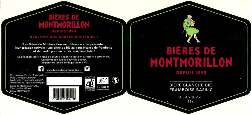 Etiquette BRASSERIE BIERES DE MONTMORILLON 17