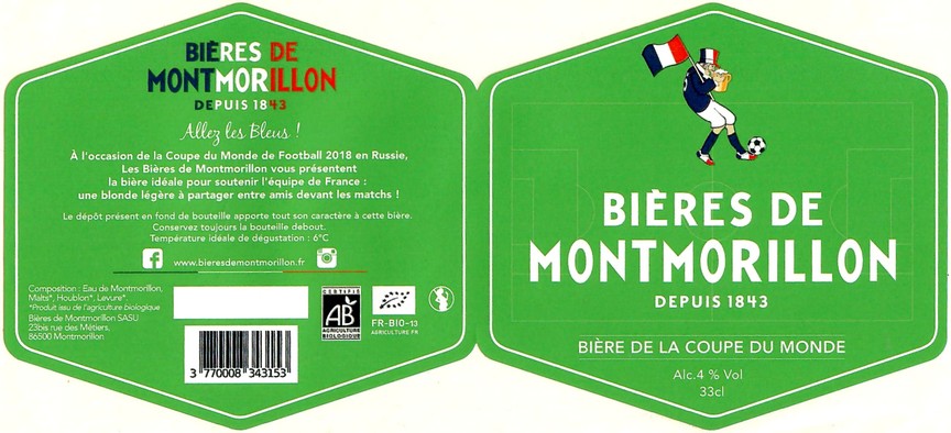 Etiquette BRASSERIE BIERES DE MONTMORILLON 28