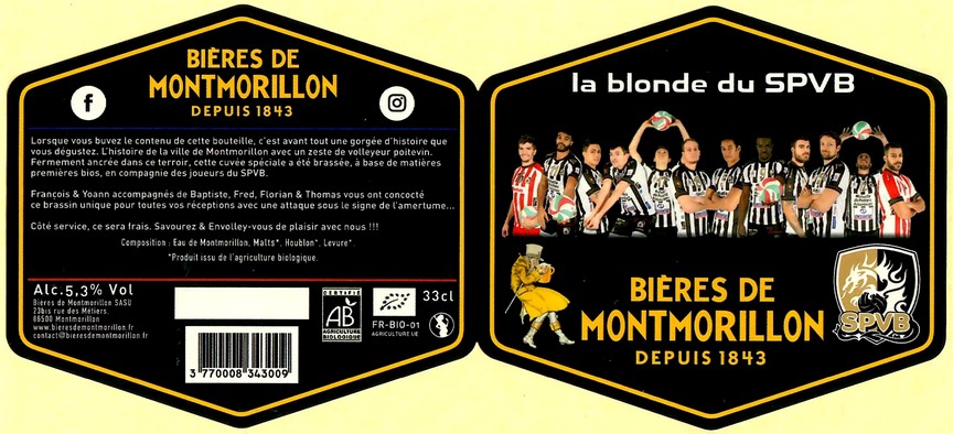 Etiquette BRASSERIE BIERES DE MONTMORILLON 36