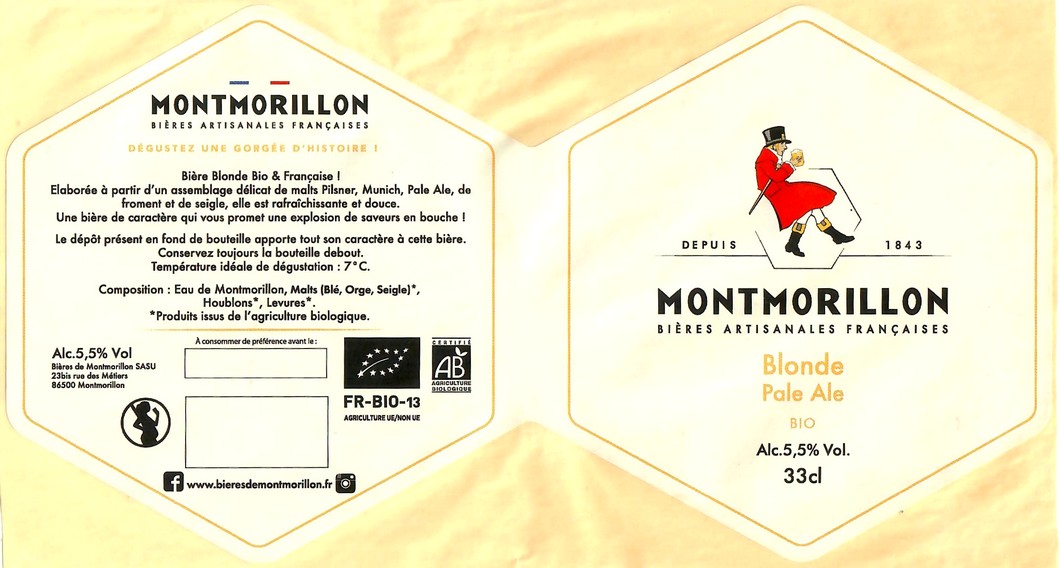 Etiquette BRASSERIE BIERES DE MONTMORILLON 42
