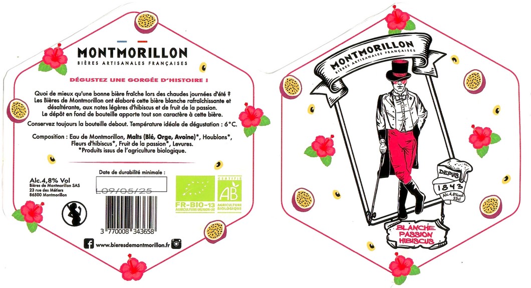 Etiquette BRASSERIE BIERES DE MONTMORILLON 48