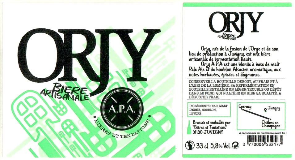 Etiquette BRASSERIE BIERES ET TENTATIONS 27