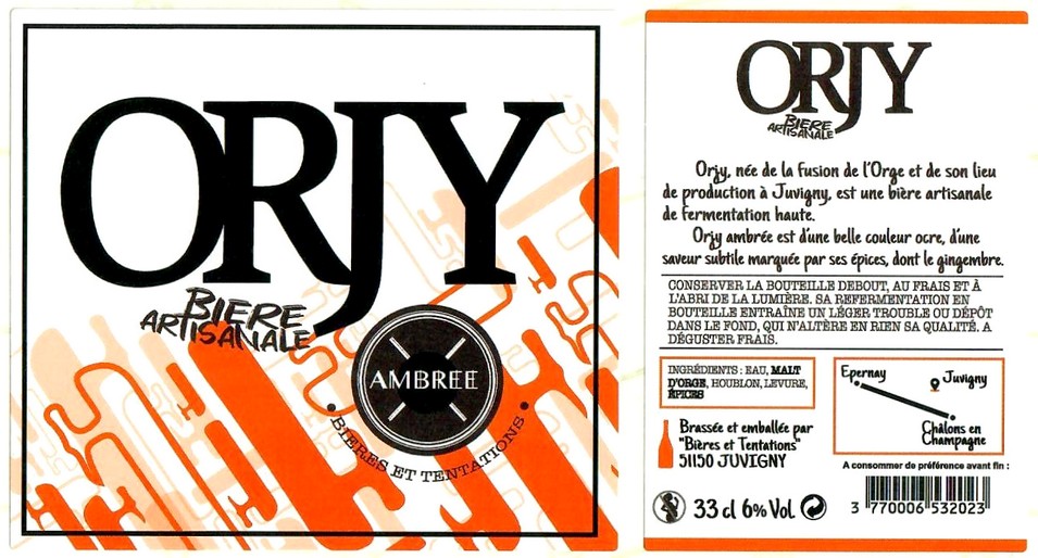 Etiquette BRASSERIE BIERES ET TENTATIONS 38