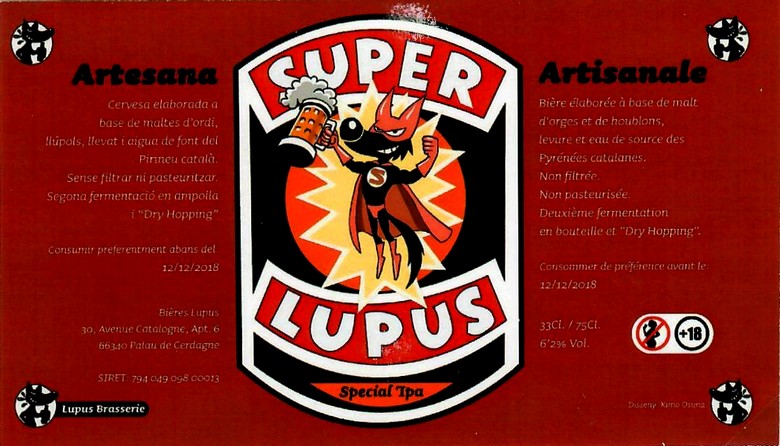 etiquette BRASSERIE BIERES LUPUS 01